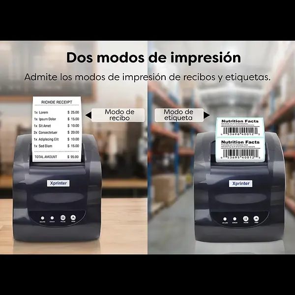 Impresora Código De Barras Y Factura Térmica Xp-365b Usb