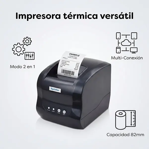 Impresora Código De Barras Y Factura Térmica Xp-365b Usb+Lan