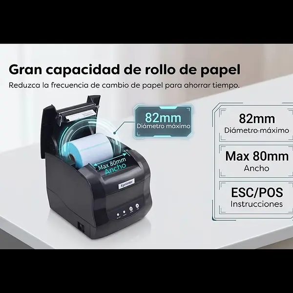 Impresora Código De Barras Y Factura Térmica Xp-365b Usb+Lan