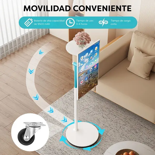 Monitor Táctil Giratorio Portátil Con Ruedas De 27"