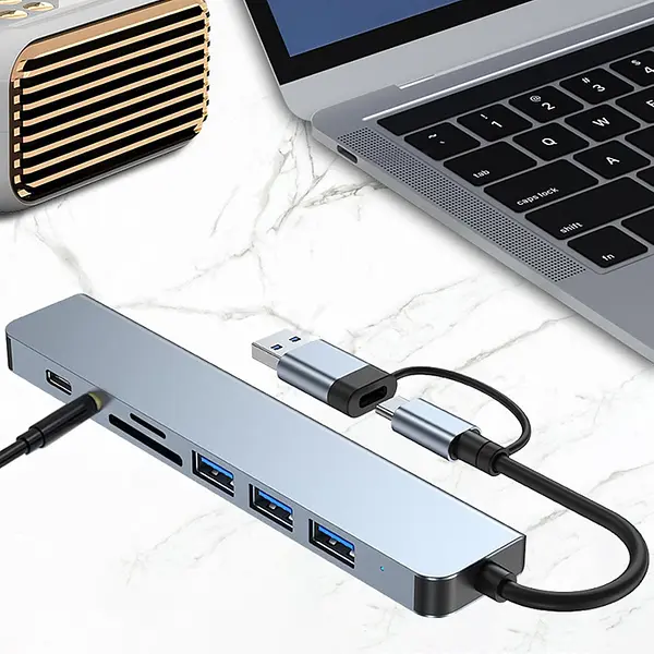 Hub Adaptador Multipuertos Usb C Usb 3.0 Lector Tarjeta Sd