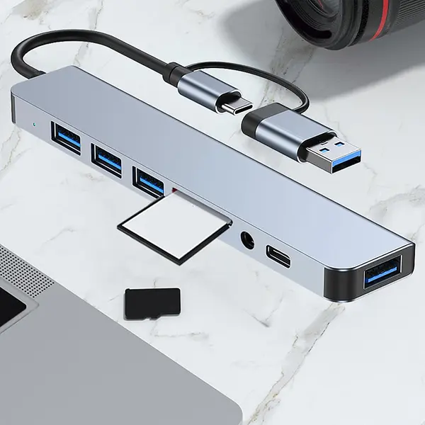 Hub Adaptador Multipuertos Usb C Usb 3.0 Lector Tarjeta Sd