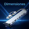 Hub 2 En 1 Usb - C 7 Puertos Usb 2.0 - 3.0 Type C
