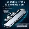 Hub 2 En 1 Usb - C 7 Puertos Usb 2.0 - 3.0 Type C