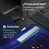 Hub 2 En 1 Usb - C 7 Puertos Usb 2.0 - 3.0 Type C