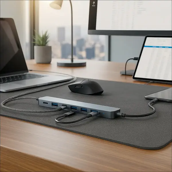 Hub 2 En 1 Usb - C 7 Puertos Usb 2.0 - 3.0 Type C