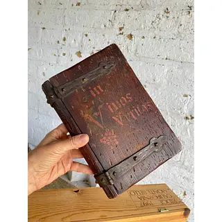Caja Libro De Madera Con Herrajes - España 1900