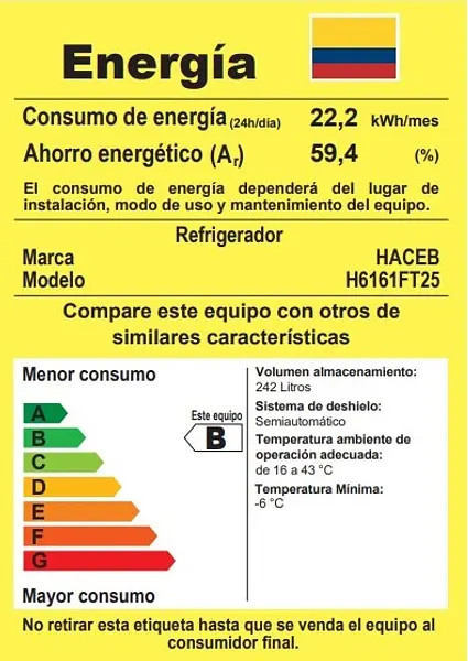Nevera Haceb Frost 250 Litros Titanio