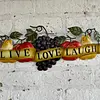 Placa Con Frutas Hojas Y Cinta "Vive, Ama, Rie"