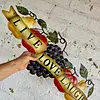 Placa Con Frutas Hojas Y Cinta "Vive, Ama, Rie"