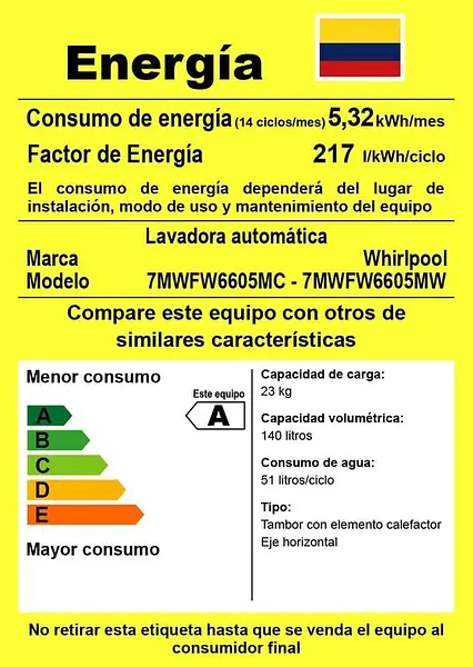 Lavadora Whirlpool 23 Kg Xpert Inverter Carga Frontal