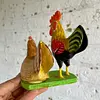 Gallo Y Gallina Tallados En Madera -India 1995