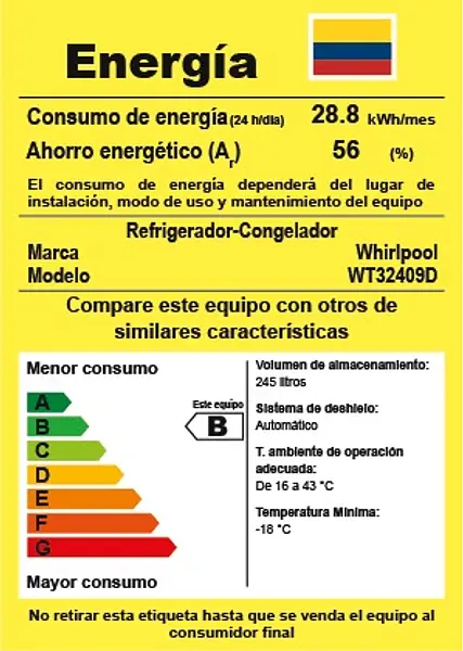 Nevera Whirlpool Xpert No Frost 245 Litros