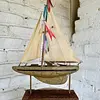Velero Rústico De Madera Y Lona