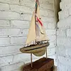 Velero Rústico De Madera Y Lona