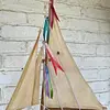 Velero Rústico De Madera Y Lona