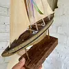 Velero Rústico De Madera Y Lona