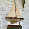 Velero Rústico De Madera Y Lona