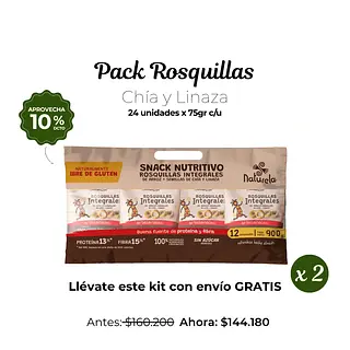 Pack Rosquillas Integrales Arroz Semillas Chía Linaza