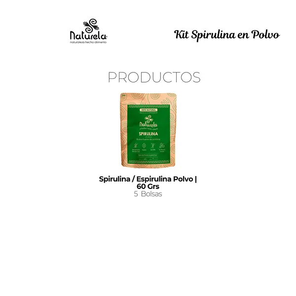 Kit Spirulina / Espirulina Polvo | 60 Grs Paga 4 Lleva5
