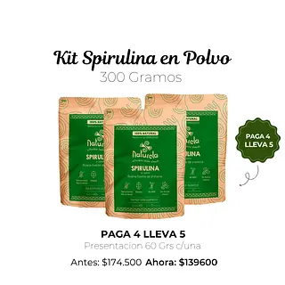 Kit Spirulina / Espirulina Polvo | 60 Grs Paga 4 Lleva5