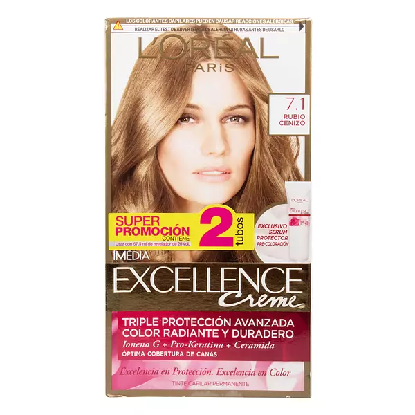 Oferta Tinte Loreal Excellence 7.1 Rubio Cenzo