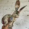 Conejo Artesanal Forrado En Tela De Jacquard Y Millaré