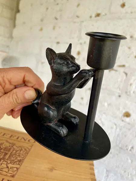 Candelero Con Figura De Gato