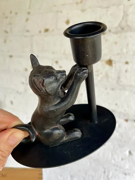 Candelero Con Figura De Gato