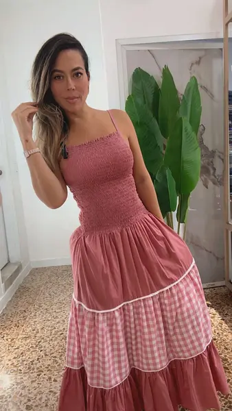 Vestido Largo Pisos - Cuadros