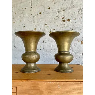 Floreros X 2 En Bronce - India 1950