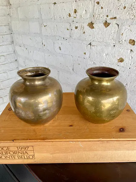 Floreros X 2 En Bronce - 1950