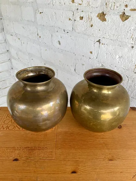 Floreros X 2 En Bronce - 1950