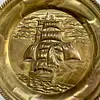 Plato Con El Velero Thermopylae En Relieve - Inglaterra 1950