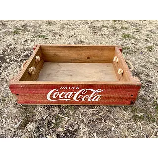 Caja Coca Cola Rústica Y Manijas Anudadas En Los Laterales