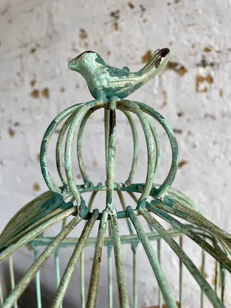 Jaula Con Pájaro En La Cúspide Y Base Con Garras