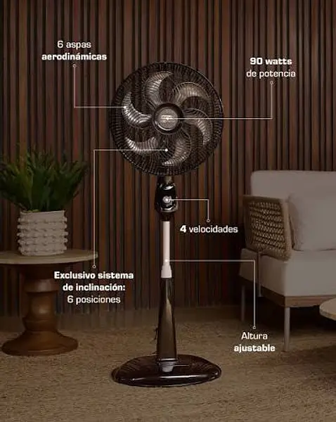 Ventilador Samurai Extremo 2 En 1 Negro