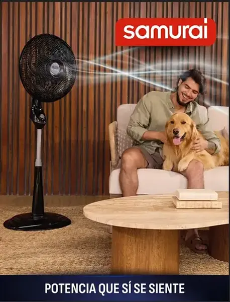 Ventilador Samurai Extremo 2 En 1 Negro