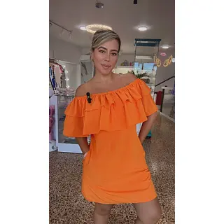 Vestido Corto Cuello Bandeja