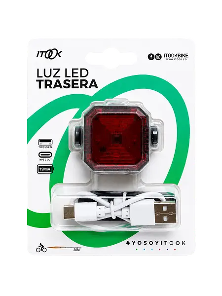 Luz Led Bicicleta Cuadrado Itook