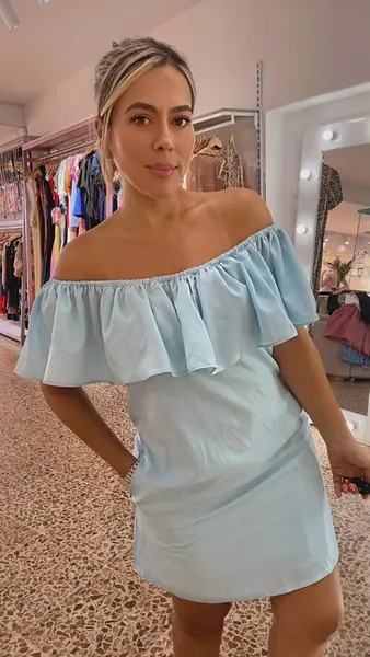Vestido Corto Baby Blue - Un Bolero