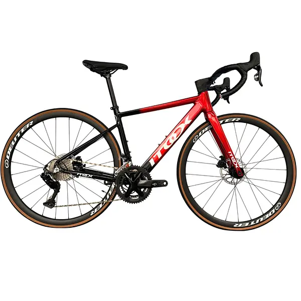 Bicicleta Ruta Rojo/Negra En Aluminio Quetzal Ltwoo 2x11