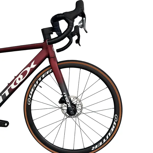 Bicicleta Ruta Vino Tinto/Gris En Aluminio Quetzal Ltwoo2x11