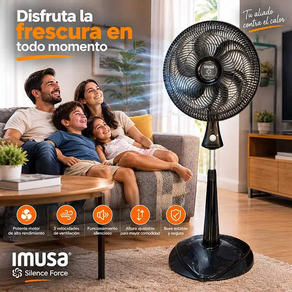 Ventilador Imusa Silence Force De Pedestal 7318