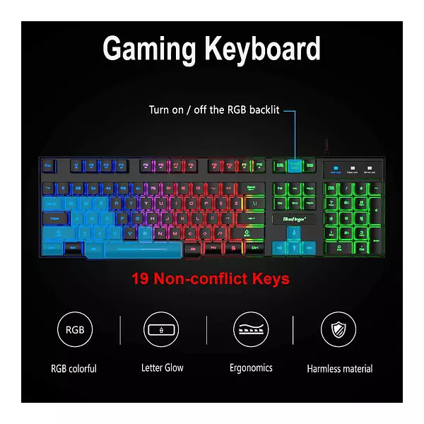 Juego Teclado, Mouse Led Gamer Retroiluminados + Auriculares