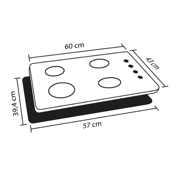 Cubierta Sesamo 60-43 Inox Haceb Gas Natural