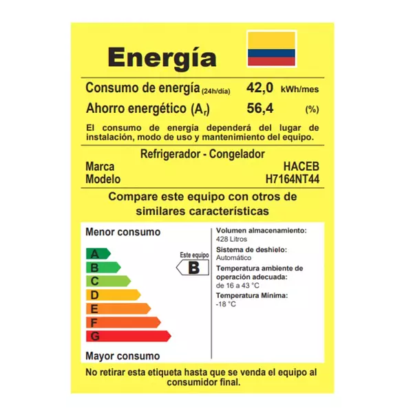 Nevera Himalaya No Frost 448 Litros Haceb Titanio