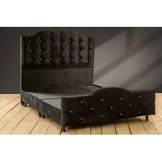 Base Cama Con Espaldar Capitoneado