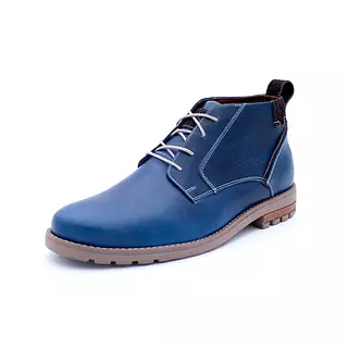Botines de Cuero Color Azul