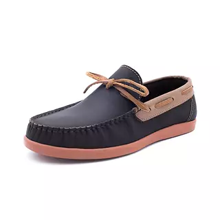 Mocasines de Cuero Color Café Cuello Caqui Suela Ladrillo